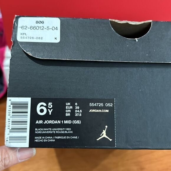 Nike Air Jordan 1 Mid Retro Basketball Multi Color Swoosh 554725-052 6.5Y/8W - Picture 8 of 9